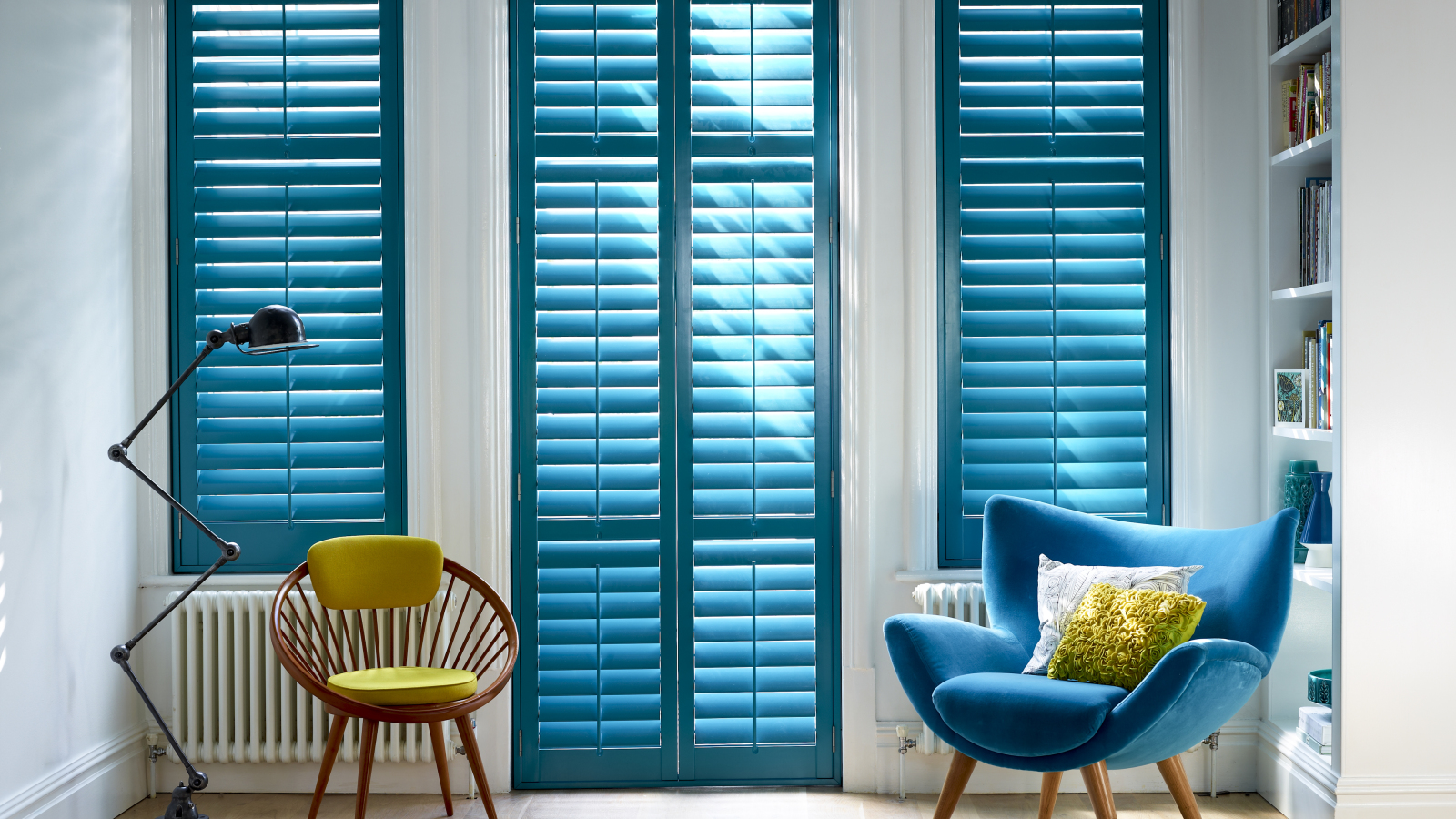 Blue Closed Shutters Basswood